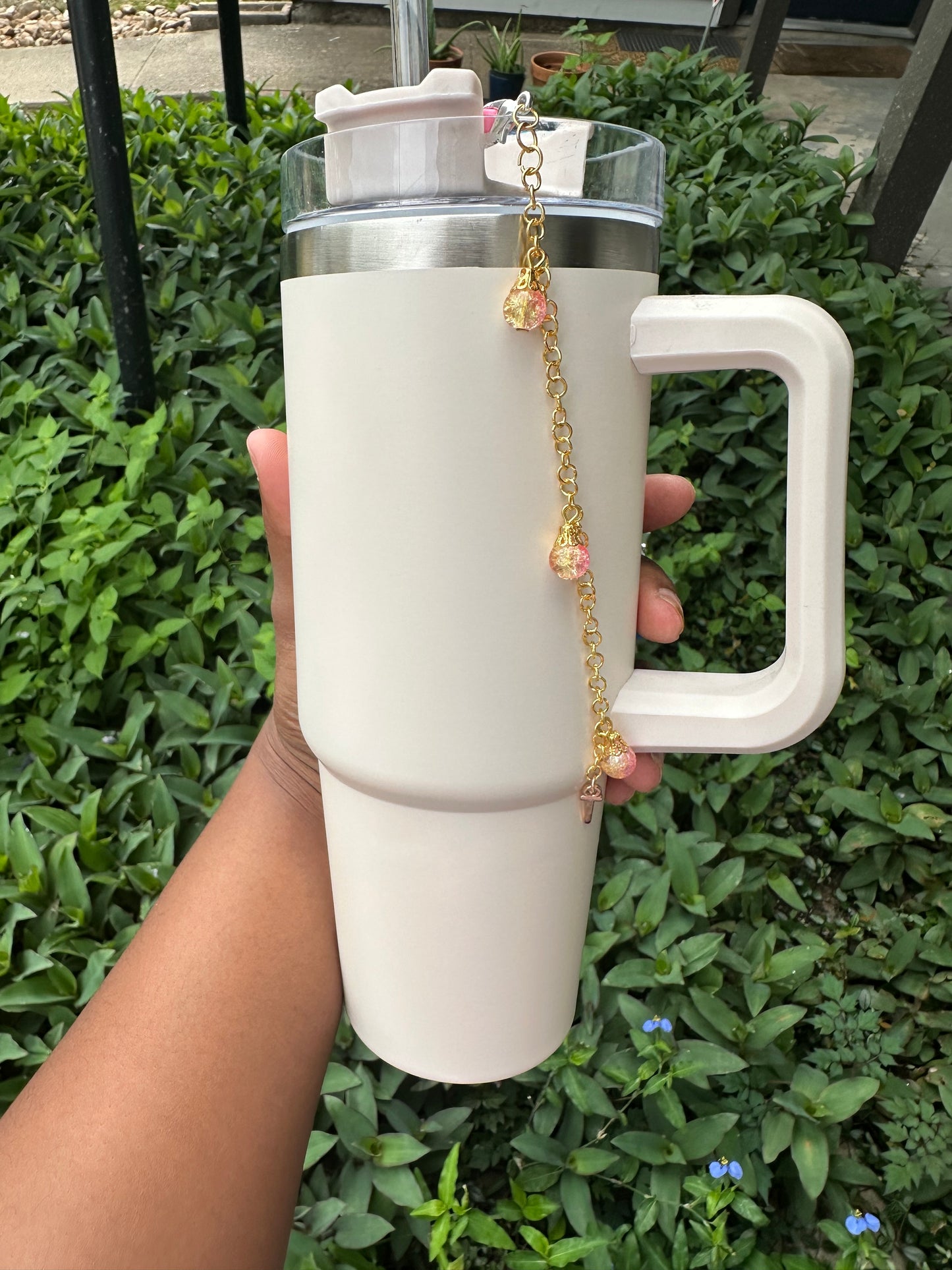 Gold and pink with T initial